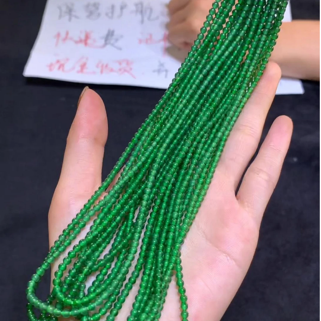 【逍遥严选】天然A货翡翠圆珠项链*CJL/22/多样性/1件