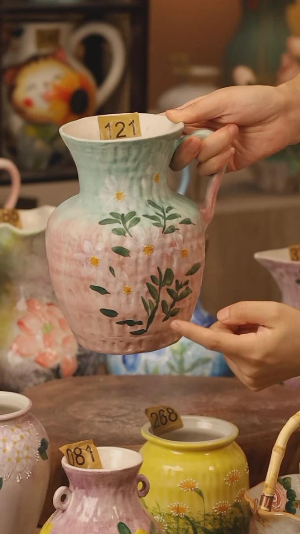 陶瓷121景德镇设计师手作花器摆件侘寂风