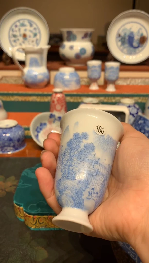 一***?180宝石蓝山水闻香杯qk101