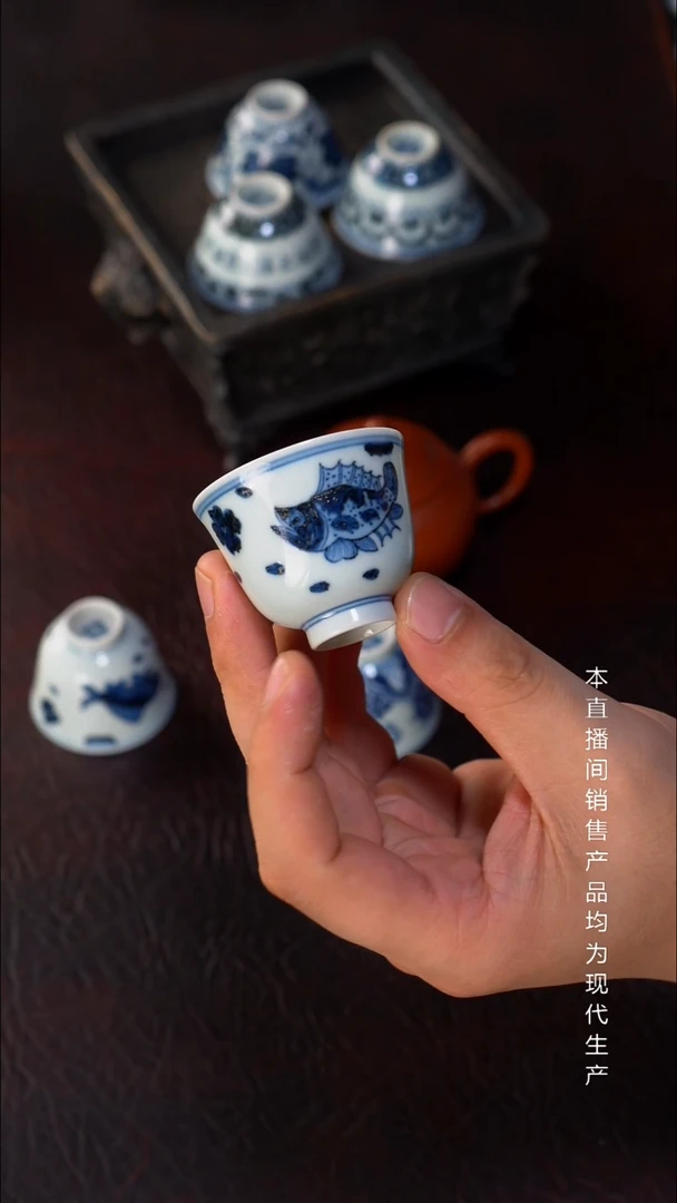 平****盖骆深窑-小鱼小杯35cc