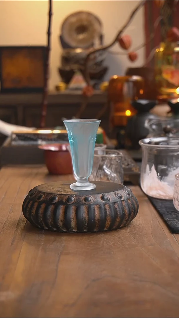 心缘堂兰花琉璃杯
