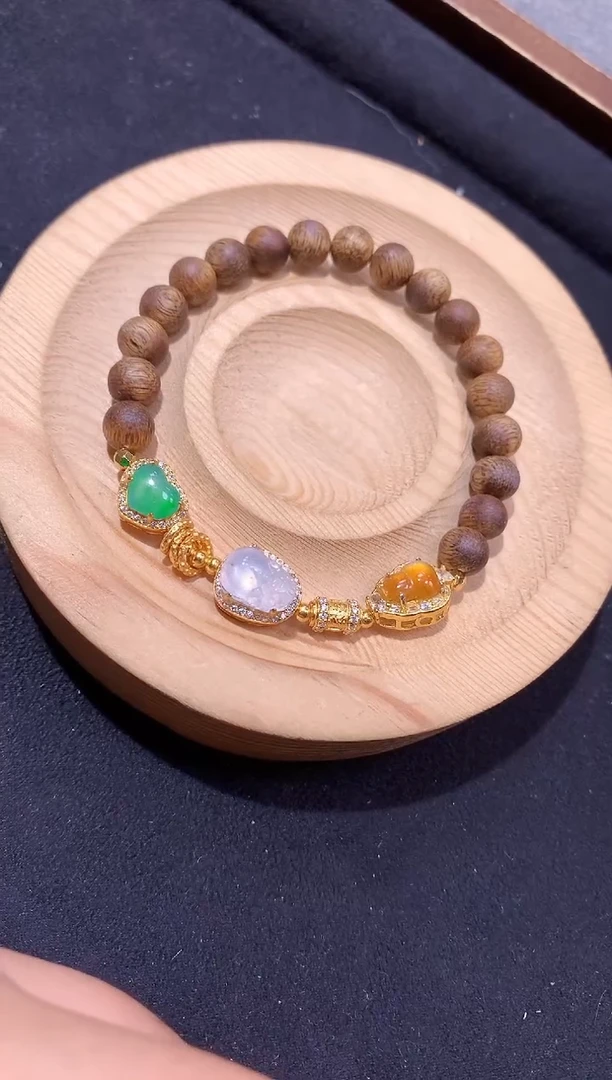 银S925镶嵌手串翡翠手串