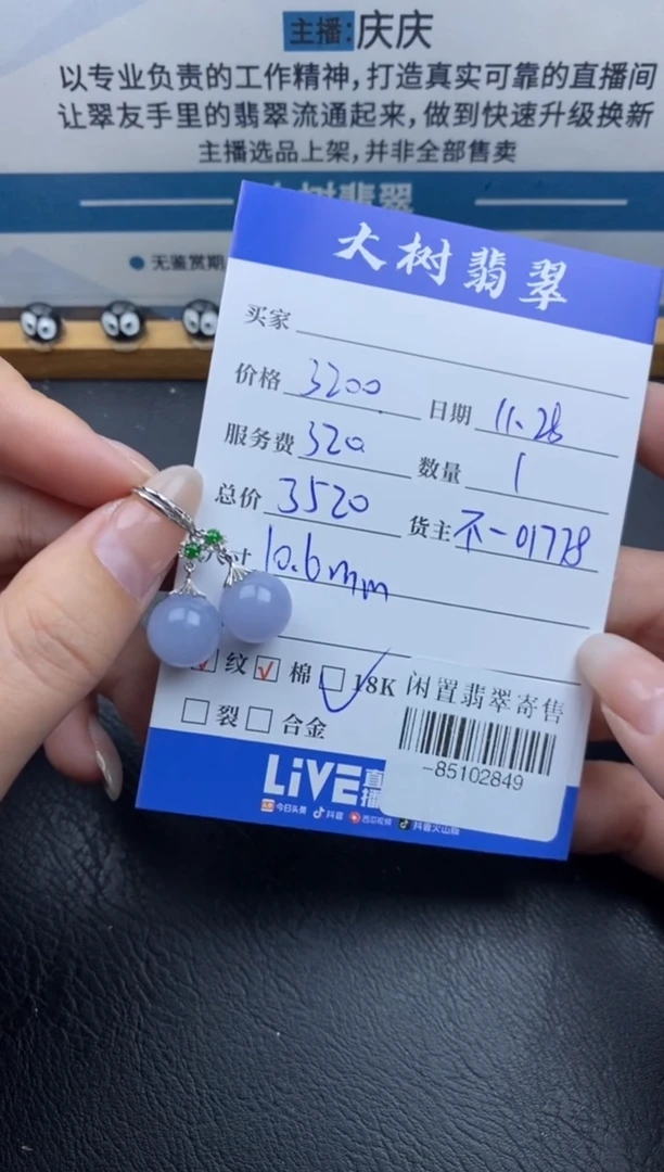 18K金镶嵌翡翠耳饰多人-85102849
