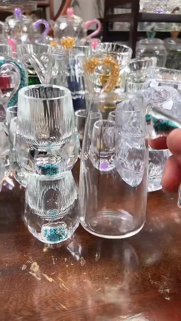 【闪购商品】玺宴新款水晶一壶两水滴杯绿松石