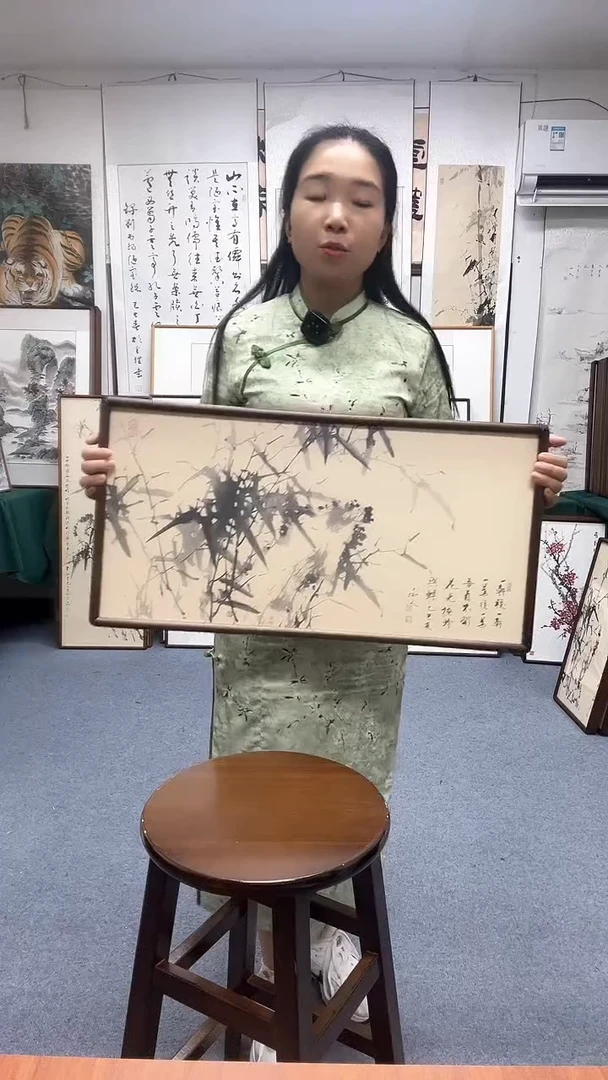 国画35*68实木画框顺丰包邮手绘