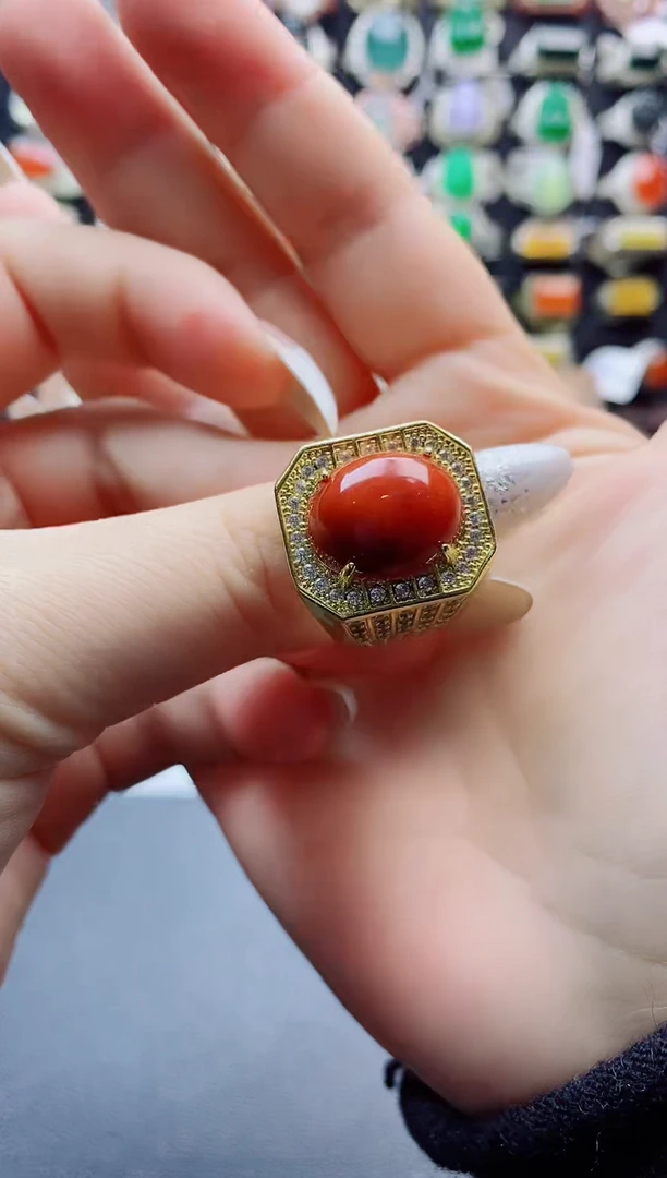 未镶嵌戒指翡翠吉****1天然A货翡翠男戒