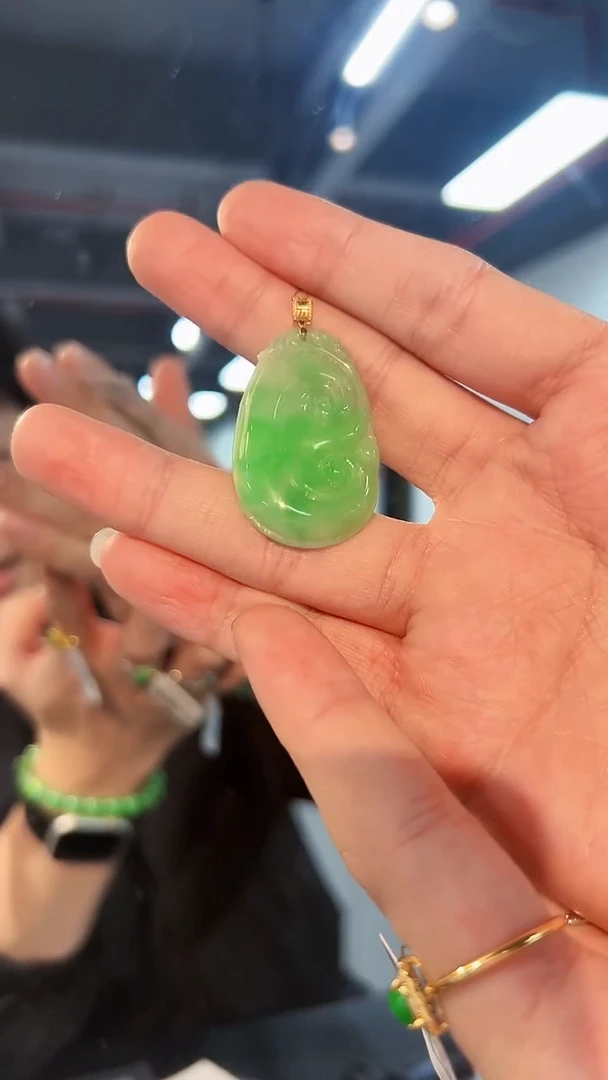 【闪购商品】翡翠颈饰18K金镶嵌缅料A货/支持复检/一件
