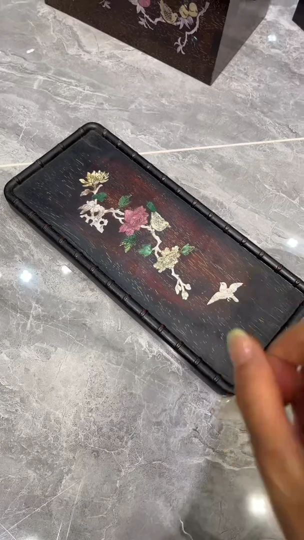 木花开富贵长茶盘