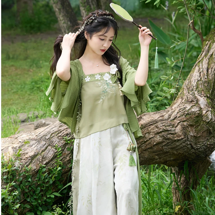 清水溪·汉初【本草集】春夏汉服日常舒适百搭绿色宋制汉元素国风