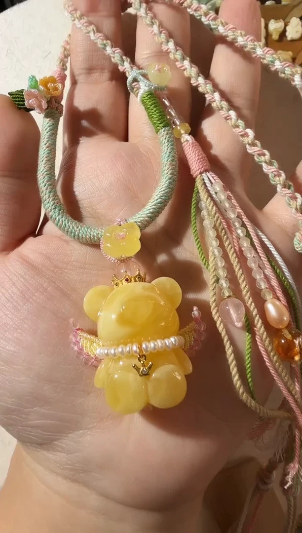 【闪购商品】蜜蜡项链未镶嵌蜜蜡小熊项链
