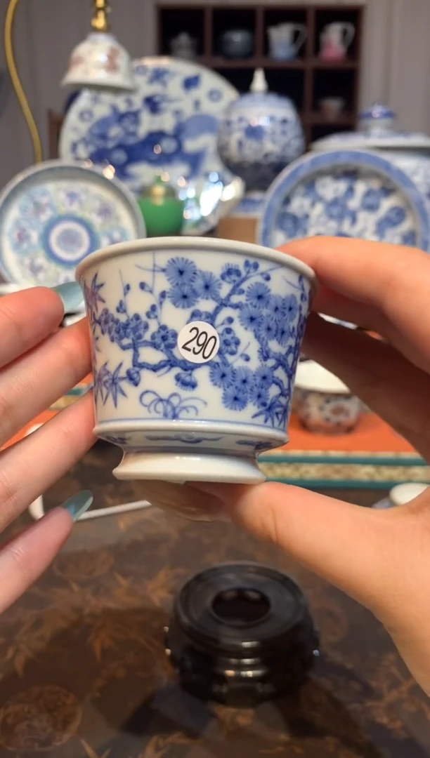 河*290青花松竹梅杯子xwy201