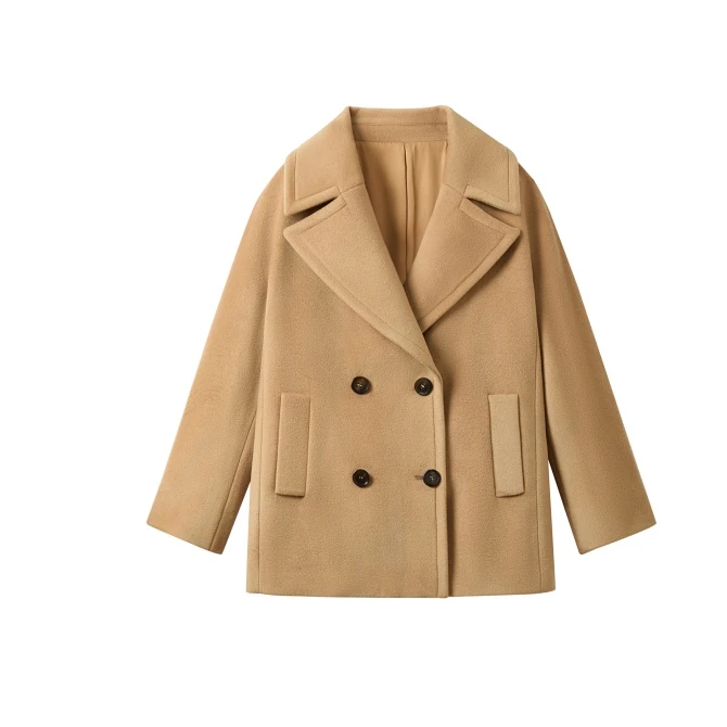 女秋冬毛呢外套宽松毛呢大衣西装呢大衣8823