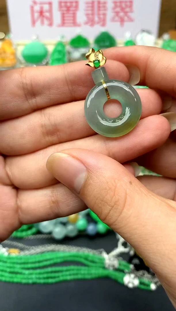 翡翠18K金镶嵌颈饰191-中国好珍宝