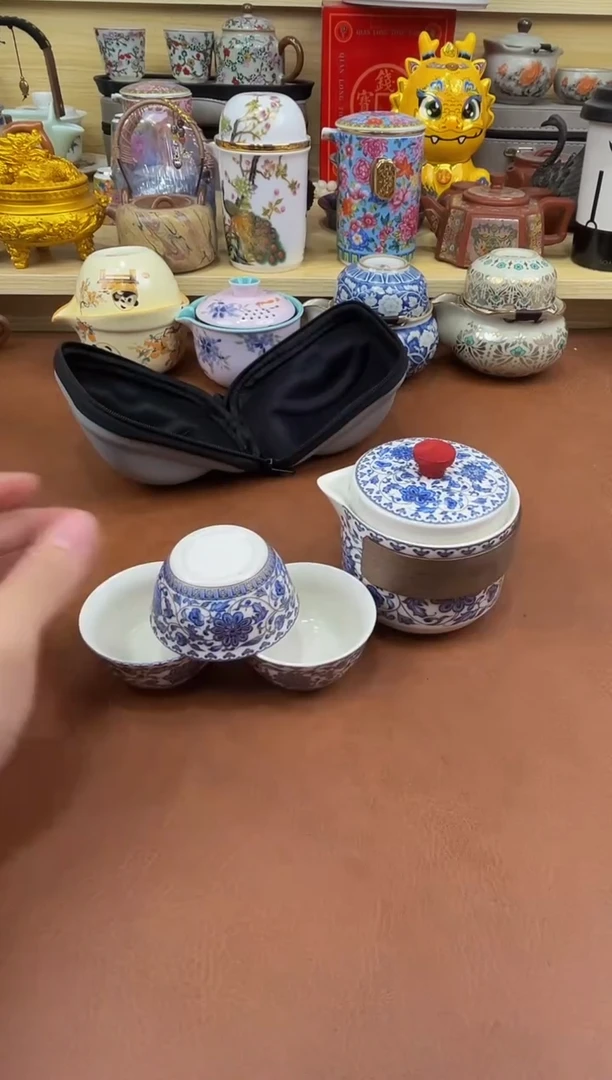 陶瓷茶具摆件旅行套组