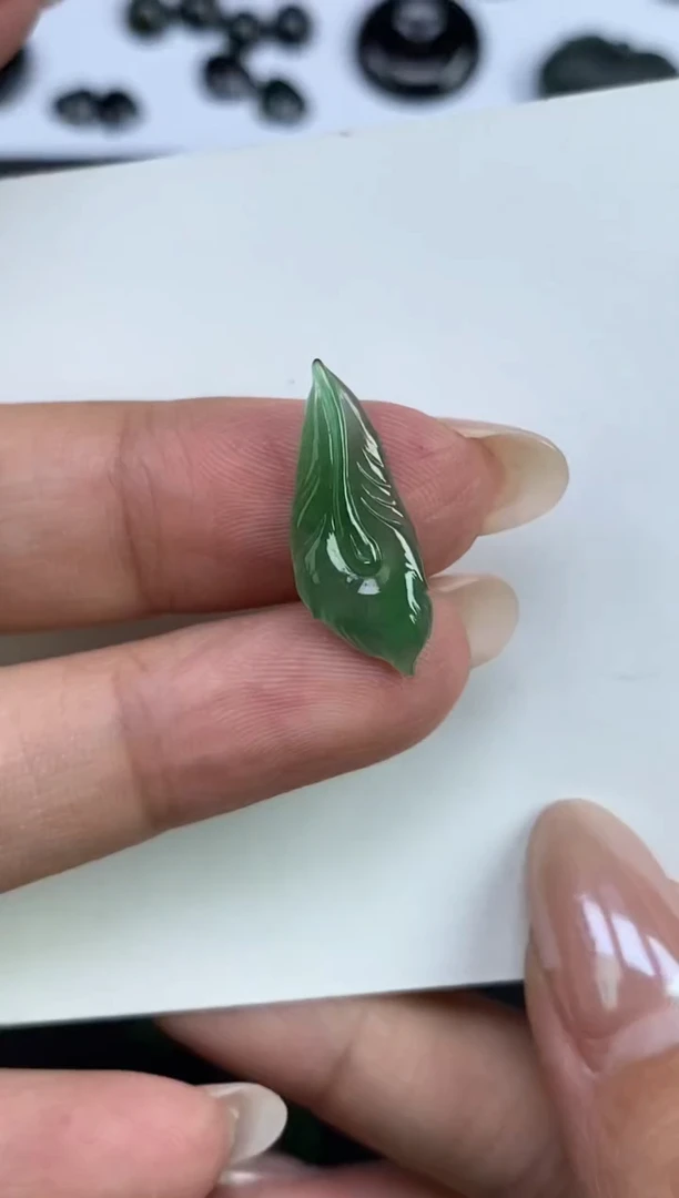裸石翡翠天然翡翠A货  羽毛