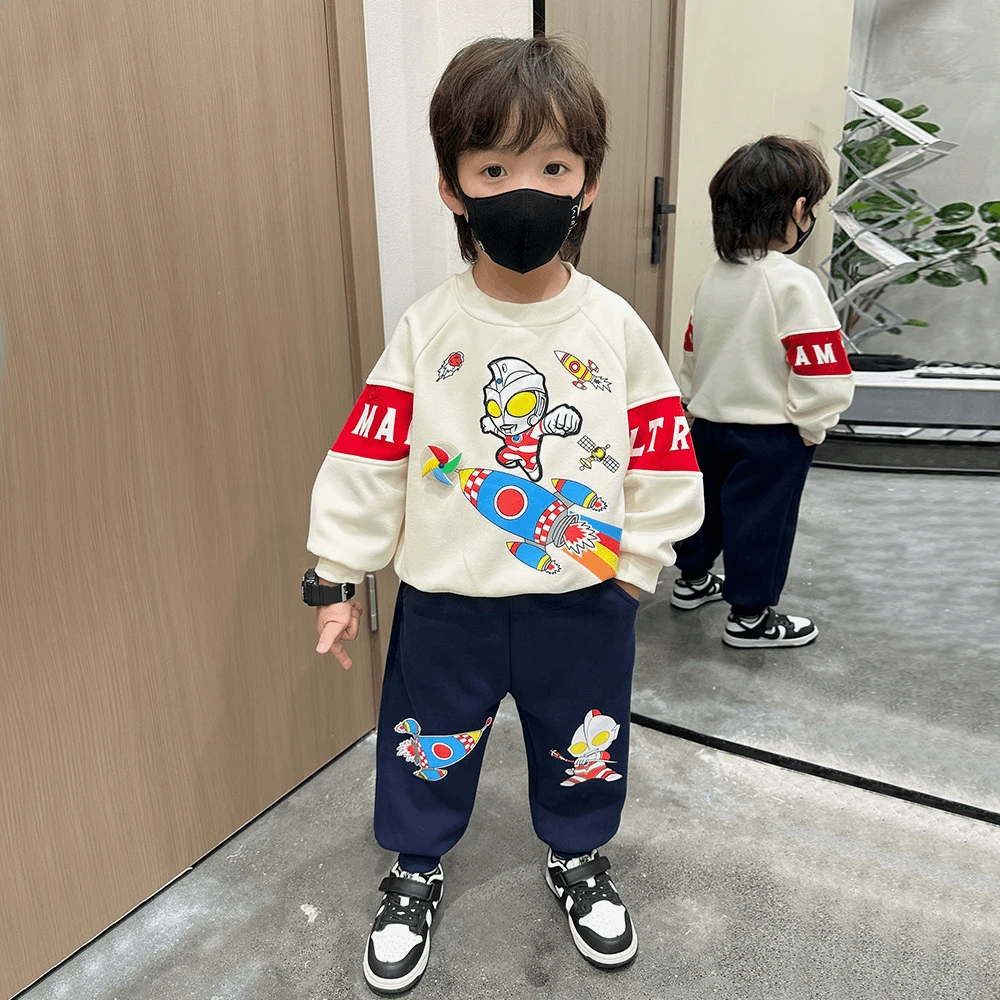 奥特曼衣服男童春秋季套装痞帅洋气儿童秋装宝宝运动服炸街两件套