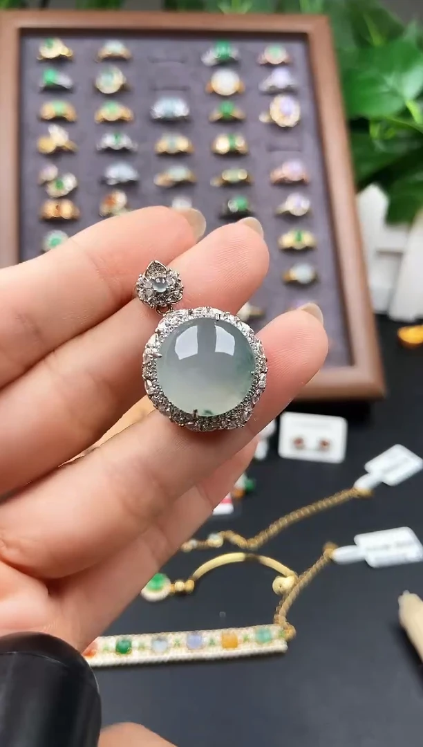 颈饰银S925镶嵌翡翠12