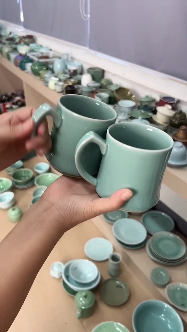 龙泉云间青瓷小米茶器