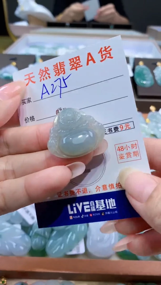 颈饰未镶嵌翡翠天然缅甸翡翠A货挂件