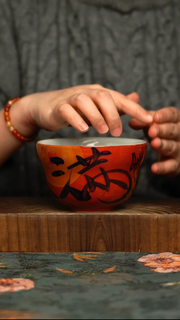 杯釉下彩手工手绘同款陶器