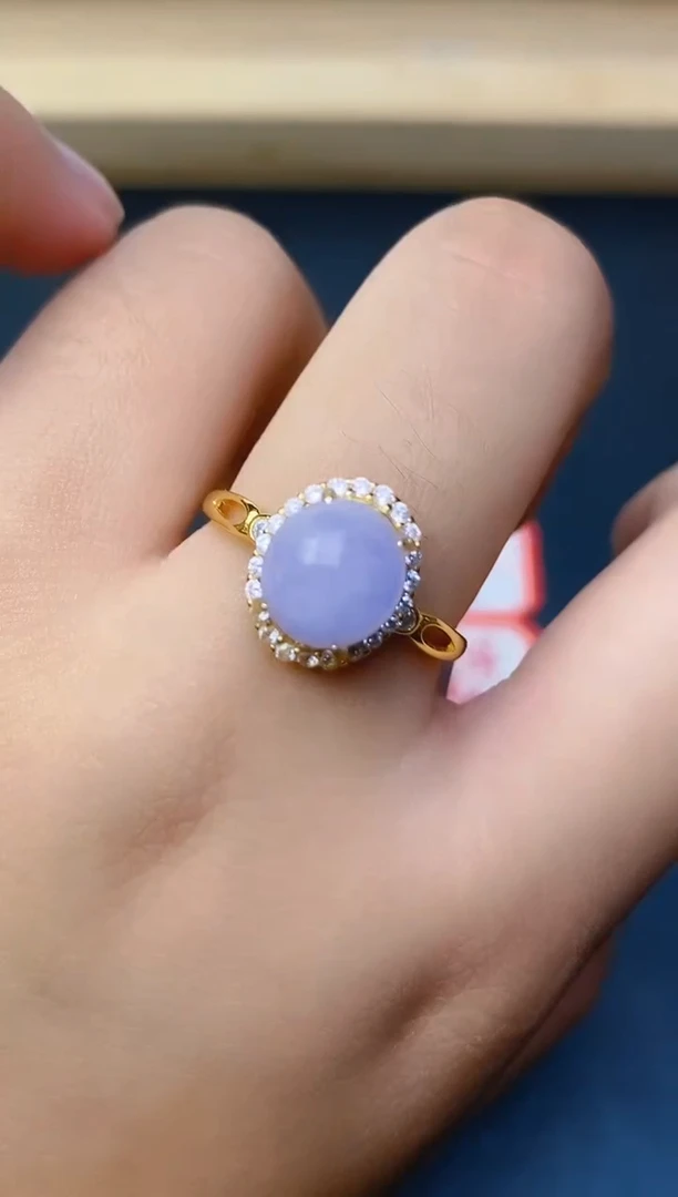 翡翠戒指银S925镶嵌百内无证书