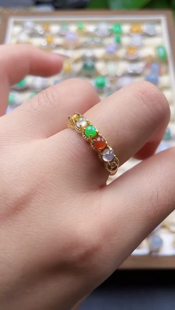 银S925镶嵌戒指翡翠1