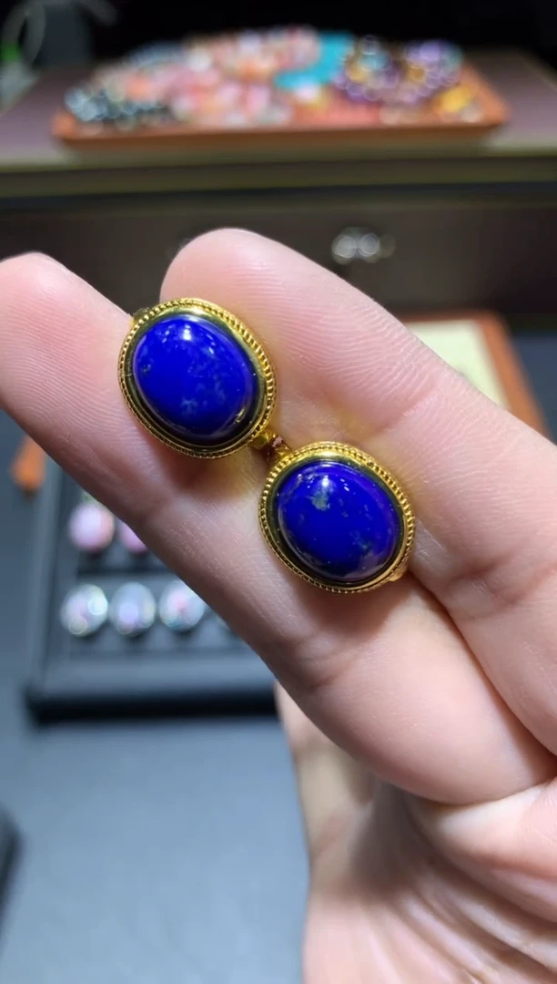 【闪购商品】青金石耳饰未镶嵌T63【所见即所得】