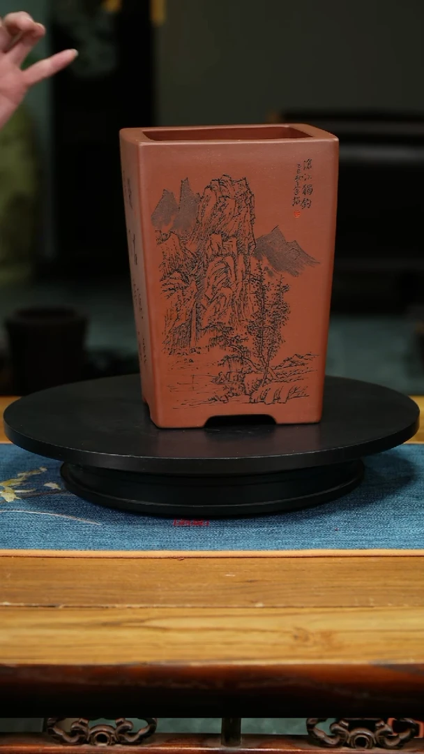 紫砂花盆随**心精品兰花微