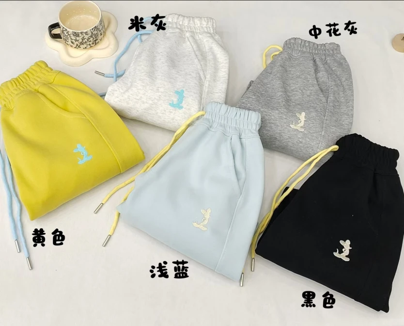 【新卡通】25年中大童儿童春季新款时尚百搭卡通刺绣束脚卫裤4504