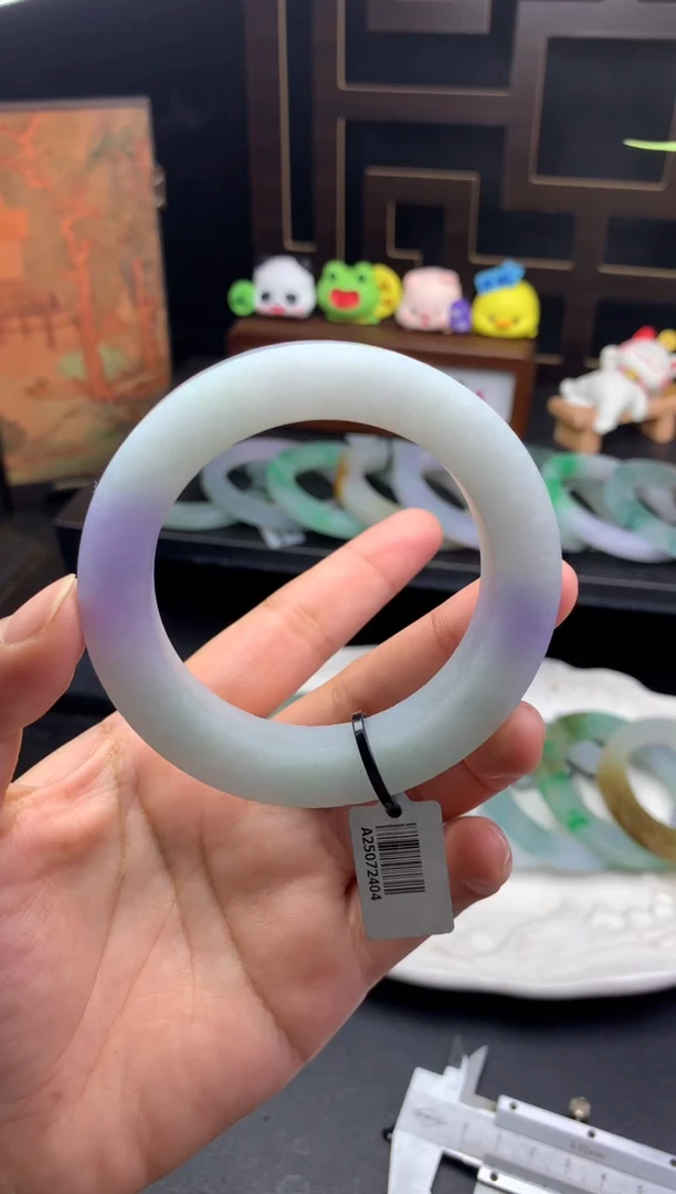 未镶嵌手镯定制定制翡翠胶胶润润紫罗兰美美镯52-59-38号