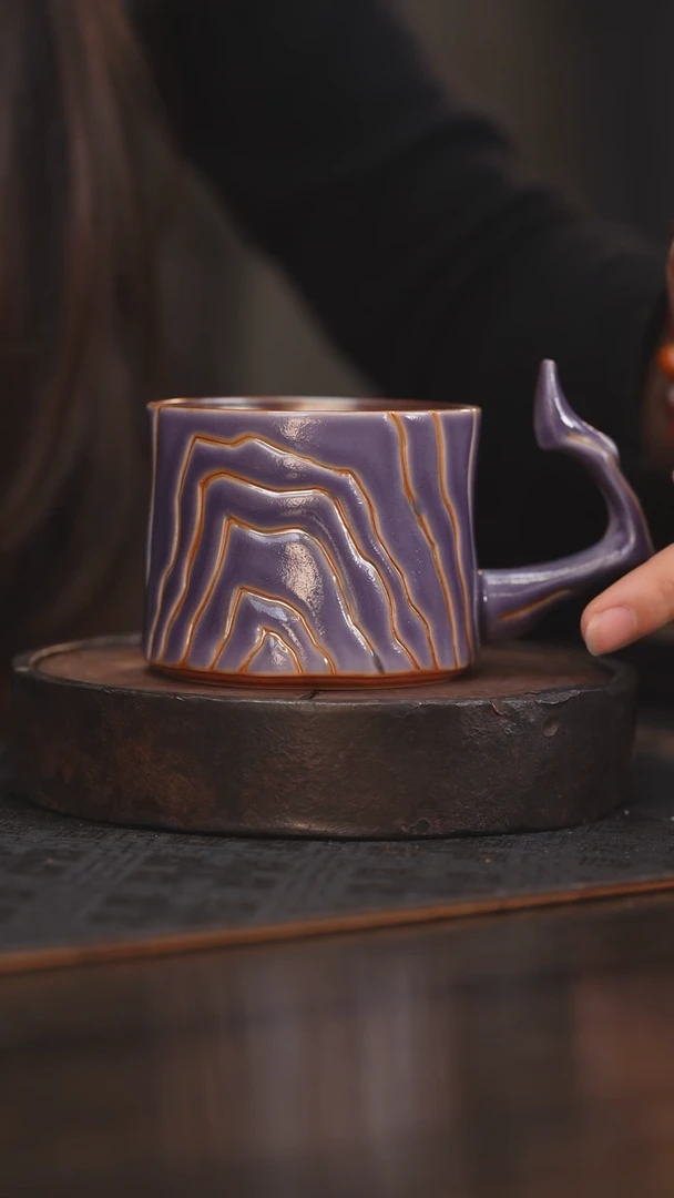 【闪购商品】杯67柴房陶瓷丨紫色咖啡杯