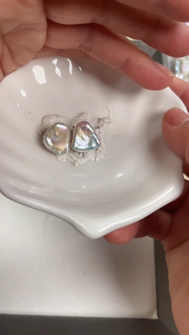 【闪购商品】淡水珍珠耳饰银S925镶嵌巴洛克耳钉