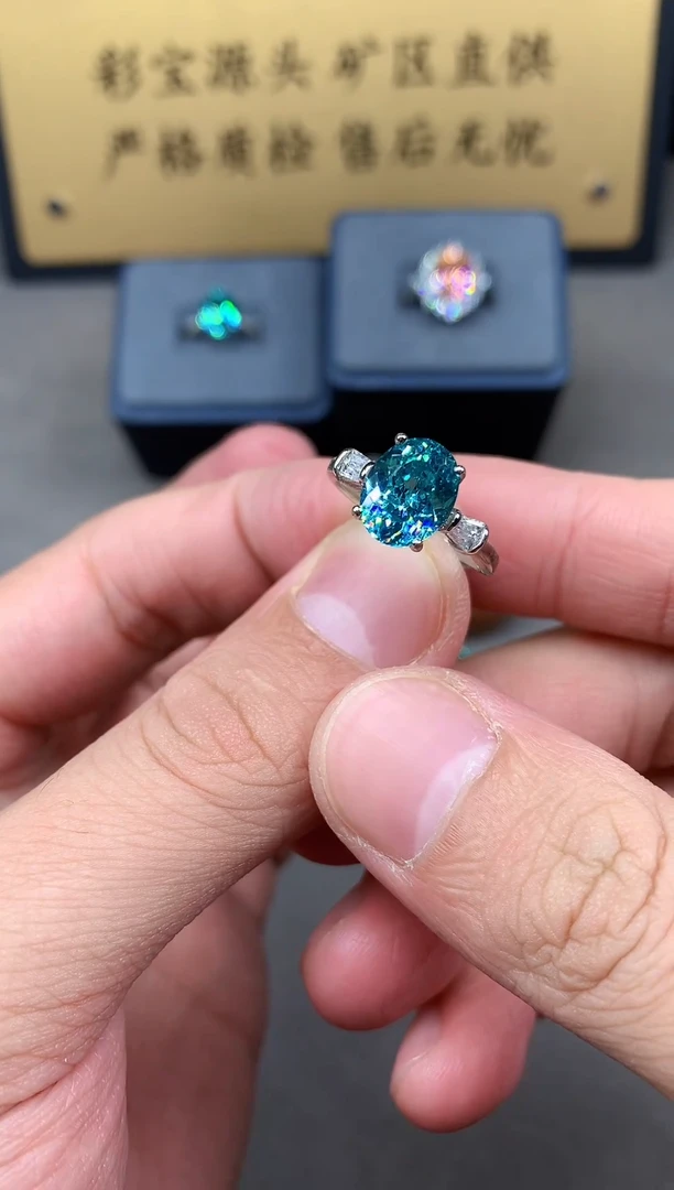 银S925镶嵌戒指碧玺2222