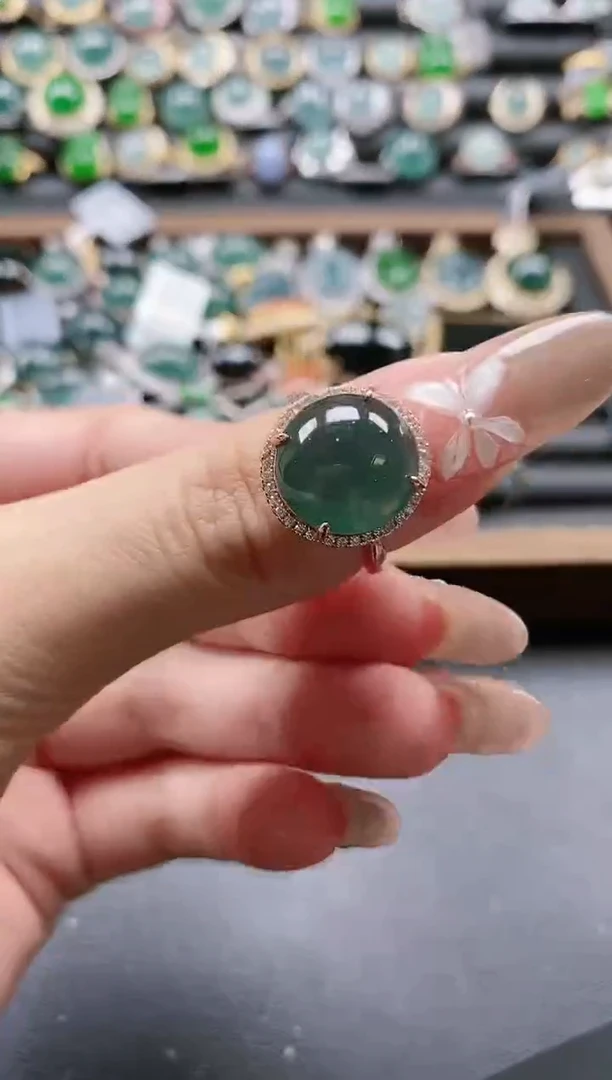 【闪购商品】翡翠戒指银S925镶嵌51511