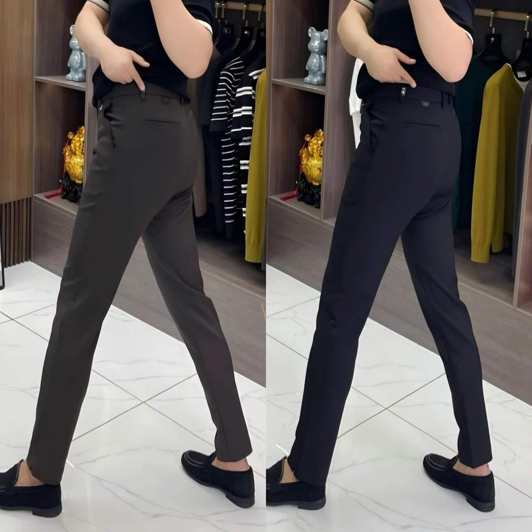 112秋冬男士九分开叉小脚裤修身弹力商务休闲时尚百搭男裤显瘦