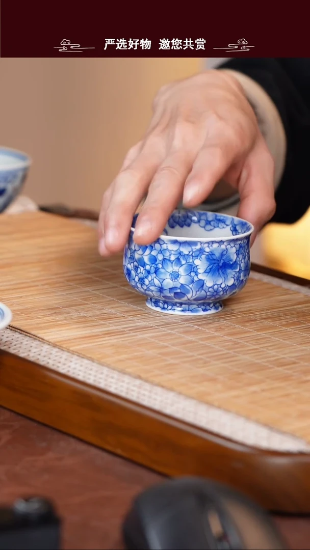 手工手绘青花主人杯