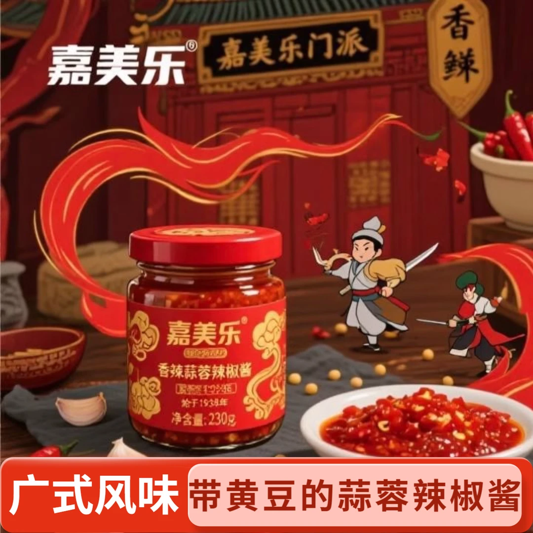 嘉美乐蒜蓉辣椒酱下饭神器开胃拌饭拌面酱香辣酱家用商用蒜蓉酱