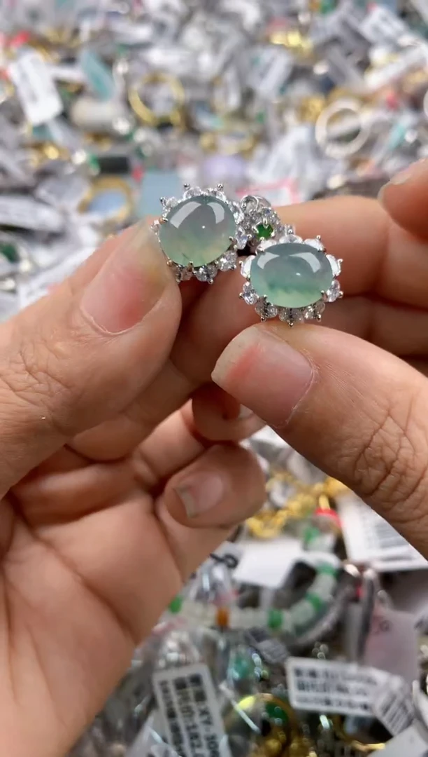 银S925镶嵌戒指翡翠666    6