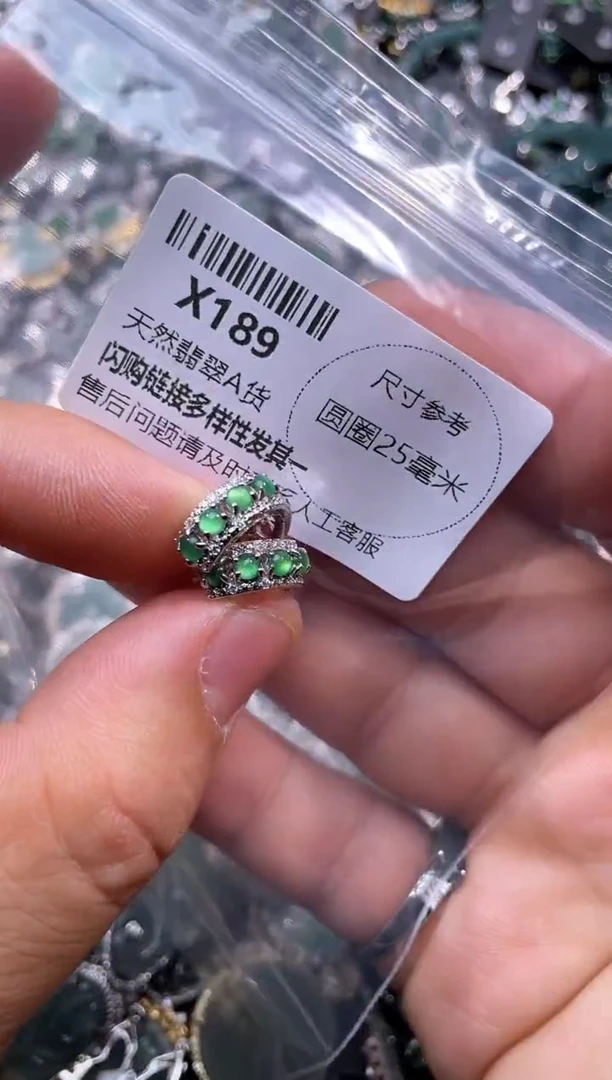 【闪购商品】翡翠颈饰未镶嵌X189耳扣