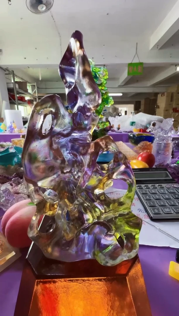 手工艺品琉璃古法琉璃太湖石摆件