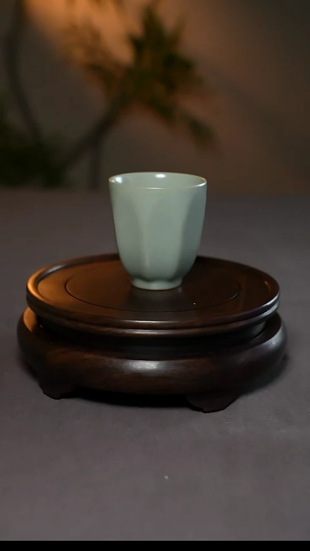 仿古汝官釉原产地八方杯