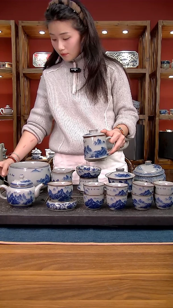 简装家用款17件套 老陶泥开片纹陶瓷茶具