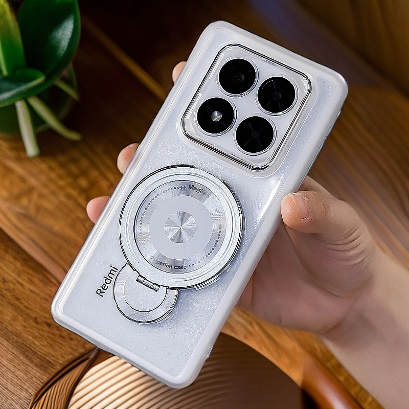 潮多米适用红米note14pro手机壳note14透明男女款磁吸支架保护套