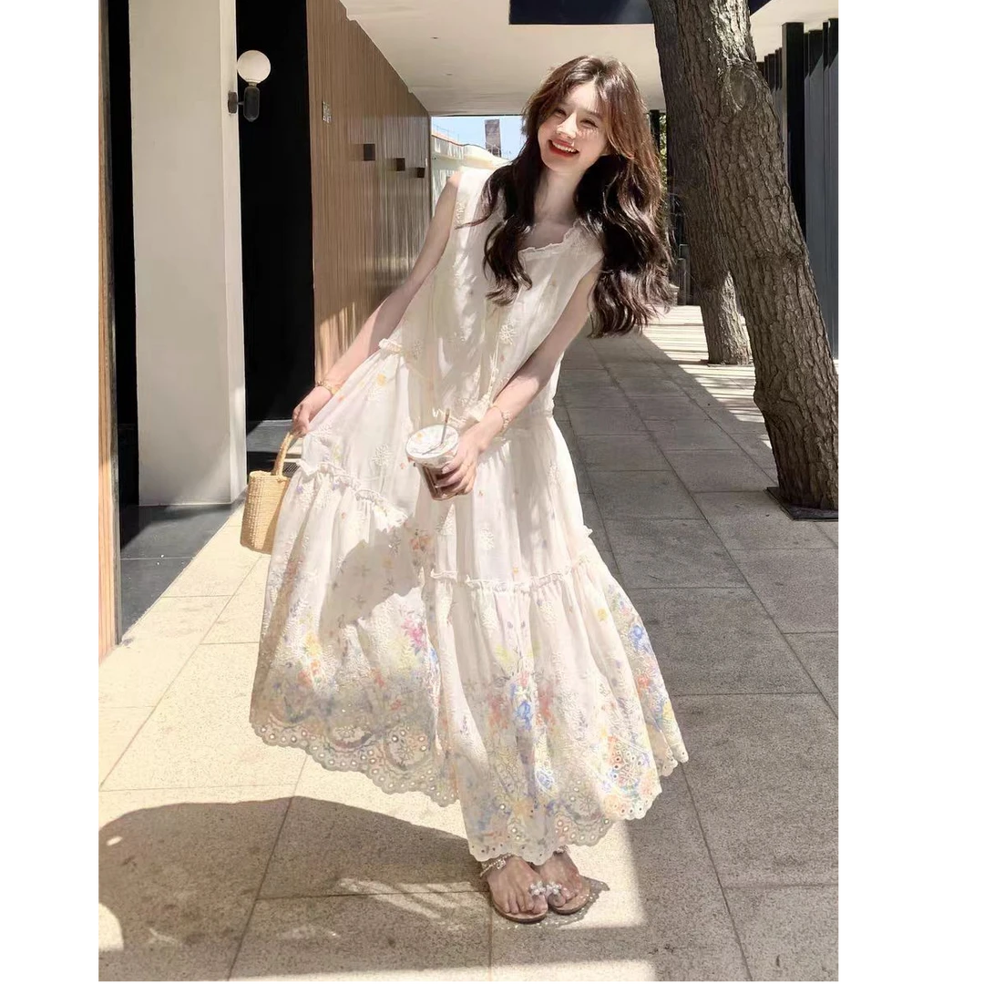 【全额补贴】LSS55173法式满印重工刺绣木耳边连衣裙  025