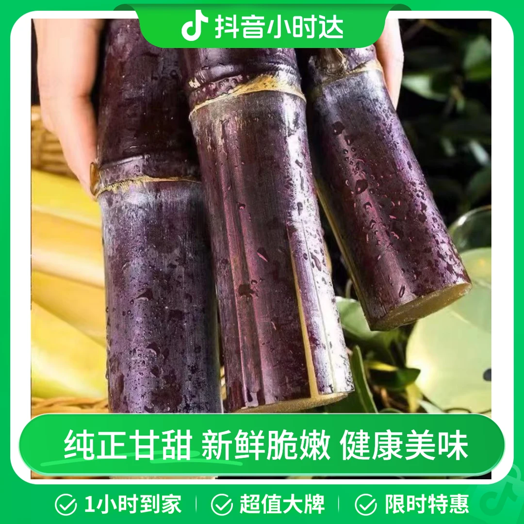 【一根】黑甘蔗 削好的