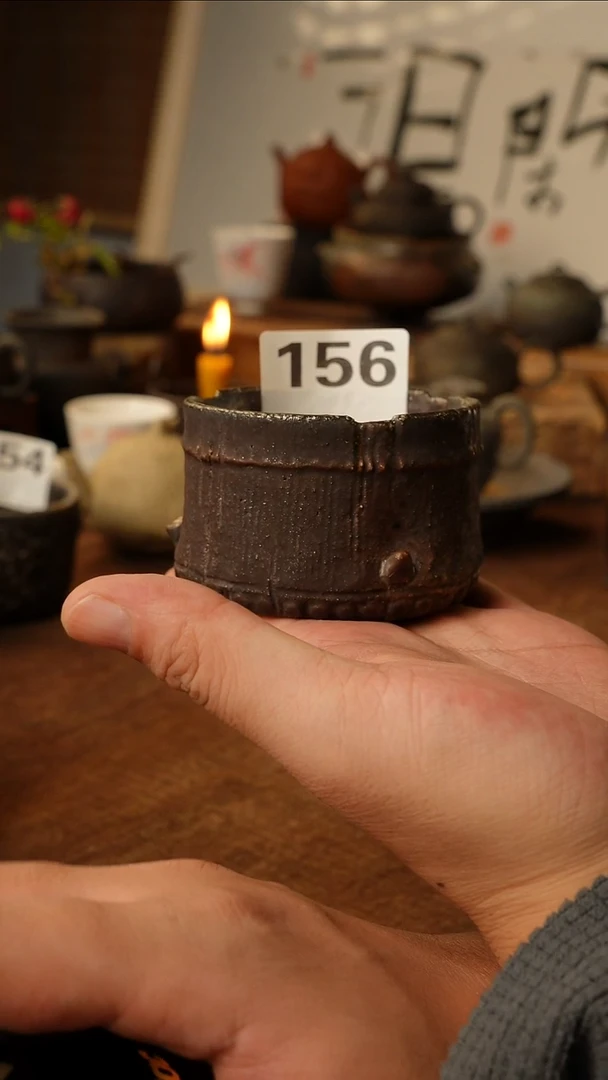 柴烧手工竹节主人杯