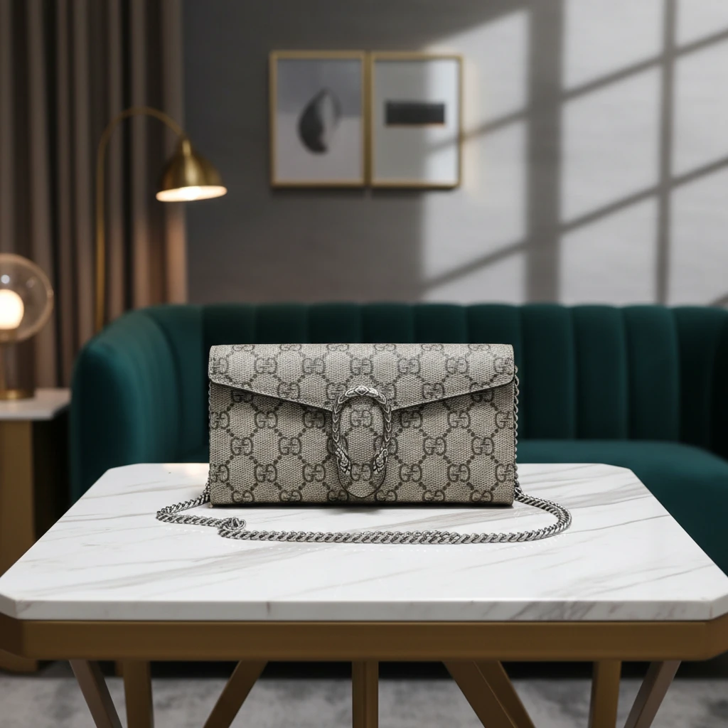 95新 GUCCI/古驰  老花酒神woc链条包 1852 4299