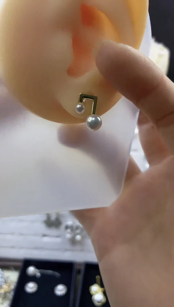 合金耳饰淡水珍珠166
