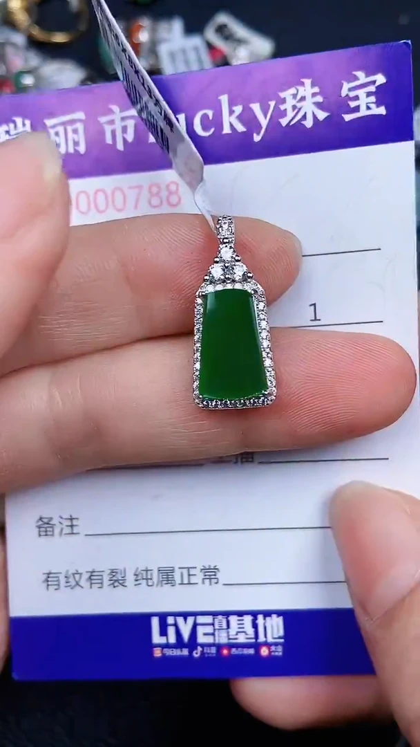 颈饰银S925镶嵌翡翠0788
