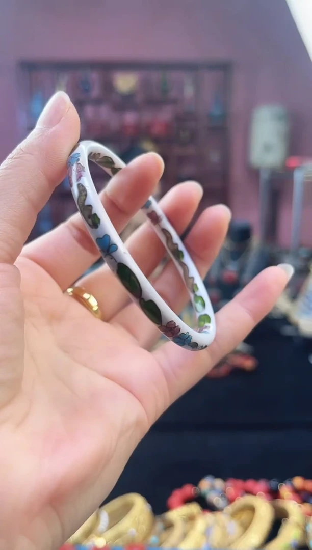 非遗 景泰蓝棍镯 56-60 白色